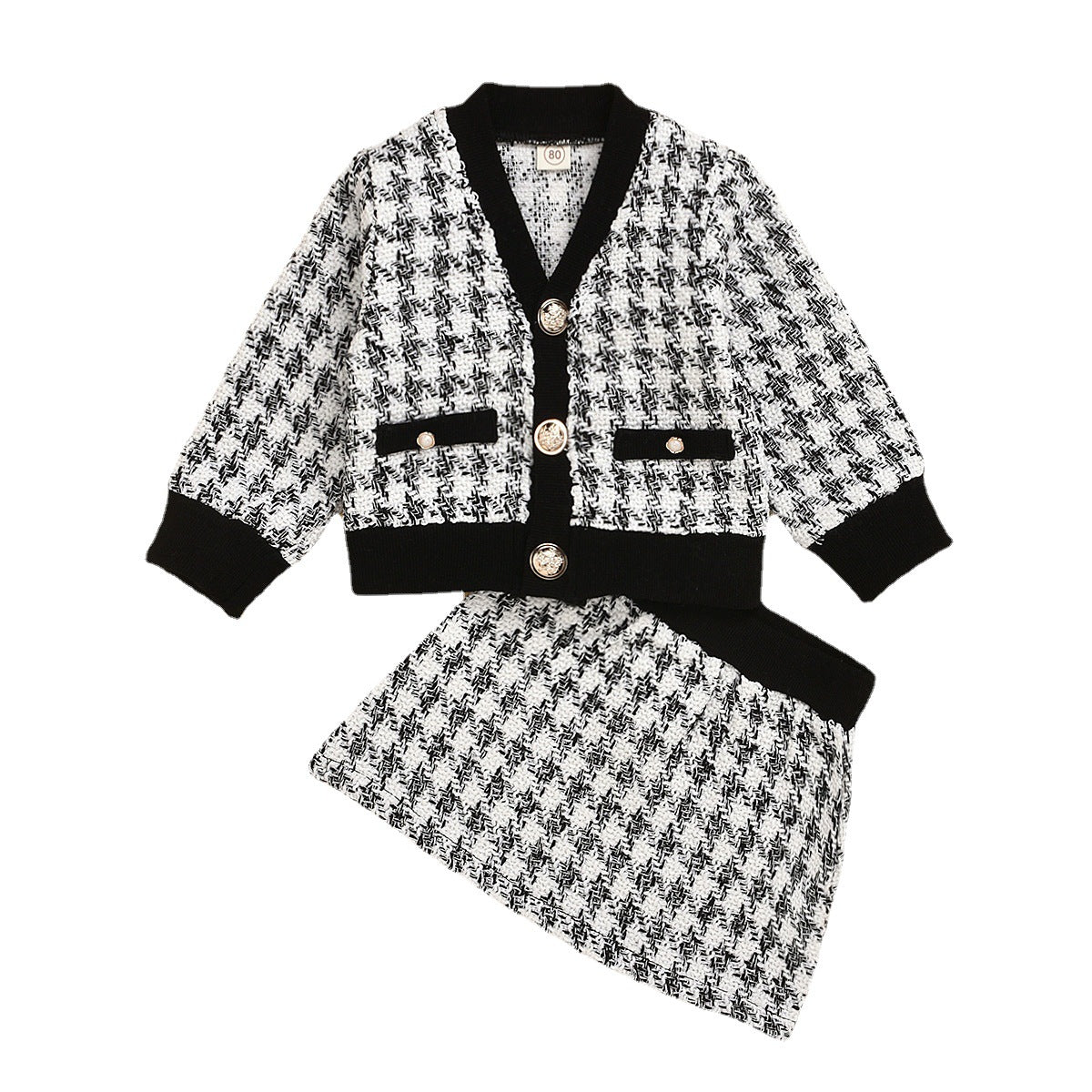 CONJUNTO GIRLIE MODE BLANCO NEGRO 1-4 AÑOS